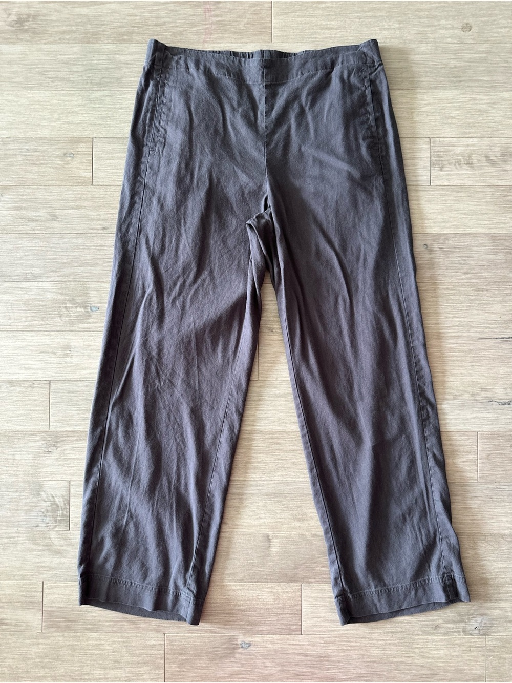 J. Jill Linen Blend Straight-Leg Pants in Dark Gray Size 12 petite